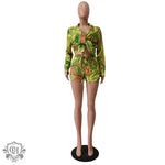 Patterned Swirl Shirt & Shorts Set - Clothing