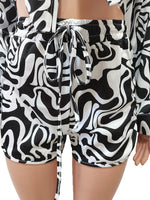 Patterned Swirl Shirt & Shorts Set - Clothing