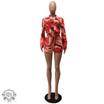 Patterned Swirl Shirt & Shorts Set - Clothing