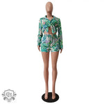 Patterned Swirl Shirt & Shorts Set - Clothing