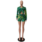 Patterned Swirl Shirt & Shorts Set - Clothing