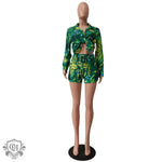 Patterned Swirl Shirt & Shorts Set - Clothing