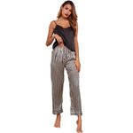 Patterned Trouser Silk Pajama Set - QH Clothing