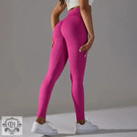 Seamless Knitted Peach Hip Solid Color Jacquard High Waist Belly Contracting Yoga Pants Sports Running Fitness Pants - Quality Home Clothing| Beauty