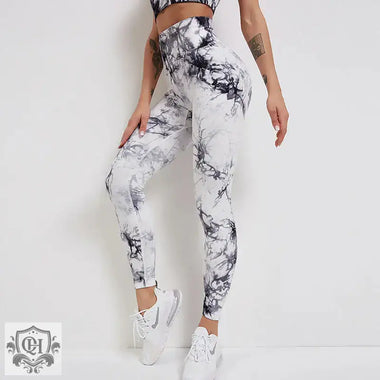 Seamless Tie Dye Peach High Waist Hip Lift Fitness Pants Running Sports Tights Hip Yoga Trousers - Quality Home Clothing| Beauty