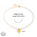 Exquisite 18K Gold Pearl Heart Pendant Necklace - Elegant and Versatile -  QH Clothing