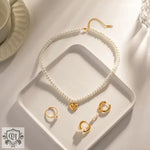 Exquisite 18K Gold Pearl Heart Pendant Necklace - Elegant and Versatile -  QH Clothing