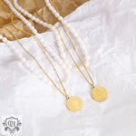 Exquisite Pearl Medallion Necklace: A Sophisticated 18K Gold Masterpiece -  QH Clothing