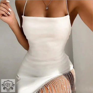 Women Pendant Hem Sling off-Neck Sexy Backless Dress - Quality Home Clothing| Beauty