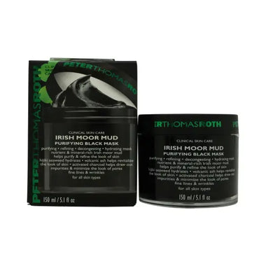 Black jar and packaging of Peter Thomas Roth Irish Moor Mud Mask 150ml skincare product