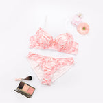 Pink Camo Print Bra Set - Clothing