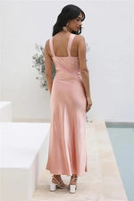 Winter Pink Halter Waist Tight Slimming Slit Dress Women Dress - Quality Home Clothing| Beauty