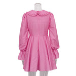 Pink Plaid Peter Pan Collar Dress - QH Clothing