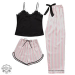 Women’s Pink Striped Pajama Set featuring a stylish striped design for comfort