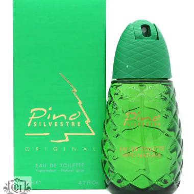 Green pine-shaped perfume bottle with box for Pino Silvestre Original Eau de Toilette 125ml Sprej