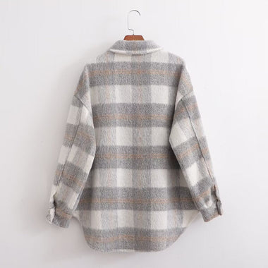 Plaid Oversized Shacket: Autumn Chic - QH Clothing