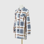 Plaid Woolen Long Coat - QH Clothing