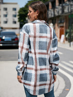 Plaid Woolen Long Coat - QH Clothing