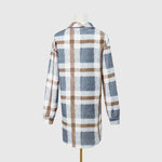 Plaid Woolen Long Coat - QH Clothing