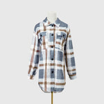 Plaid Woolen Long Coat - QH Clothing