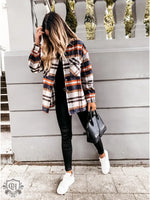 Plaid Oversized Shacket Coat - QH Clothing