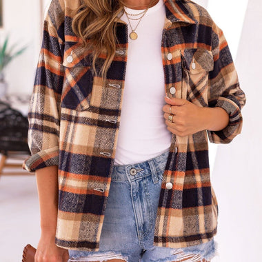 Plaid Oversized Shacket Coat - QH Clothing