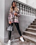 Plaid Oversized Shacket Coat - QH Clothing