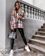 Plaid Oversized Shacket Coat - QH Clothing