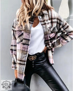 Plaid Oversized Shacket Coat - QH Clothing