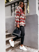 Plaid Oversized Shacket Coat - QH Clothing