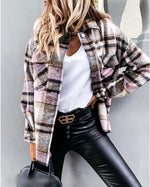 Plaid Oversized Shacket Coat - QH Clothing