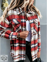 Plaid Oversized Shacket Coat - QH Clothing