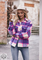 Plaid Mohair Wool Coat - Fall/Winter - QH Clothing