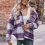 Plaid Mohair Wool Coat - Fall/Winter - QH Clothing