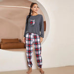 Women Pajamas Home Wear Autumn Winter Plaid Long Sleeve Homewear Suits - Quality Home Clothing| Beauty