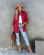 Plaid Long Sleeve Shacket for Women - QH Clothing