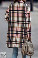 Checkered Wool Shacket Coat - QH Clothing