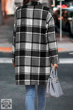 Checkered Wool Shacket Coat - QH Clothing