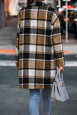 Checkered Wool Shacket Coat - QH Clothing