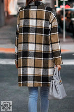 Checkered Wool Shacket Coat - QH Clothing