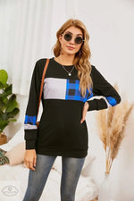 Plaid Stitching Block Colour Sweater - Quality Home Clothing| Beauty