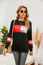 Plaid Stitching Block Colour Sweater - Quality Home Clothing| Beauty