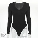 Autumn Winter Bottoming Shirt Tight Sexy Women Clothing Modal Long Sleeve V-neck Bodysuit - Quality Home Clothing| Beauty