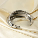 Platinum simple and elegant geometric shape with concave and convex design open bracelet - QH Clothing