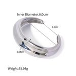 Platinum simple and elegant geometric shape with concave and convex design open bracelet - QH Clothing