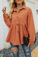 Loose Corduroy Shacket for Women - QH Clothing