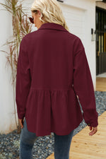 Loose Corduroy Shacket for Women - QH Clothing