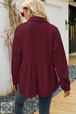 Loose Corduroy Shacket for Women - QH Clothing