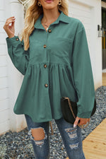 Loose Corduroy Shacket for Women - QH Clothing