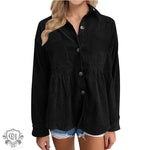 Loose Corduroy Shacket for Women - QH Clothing